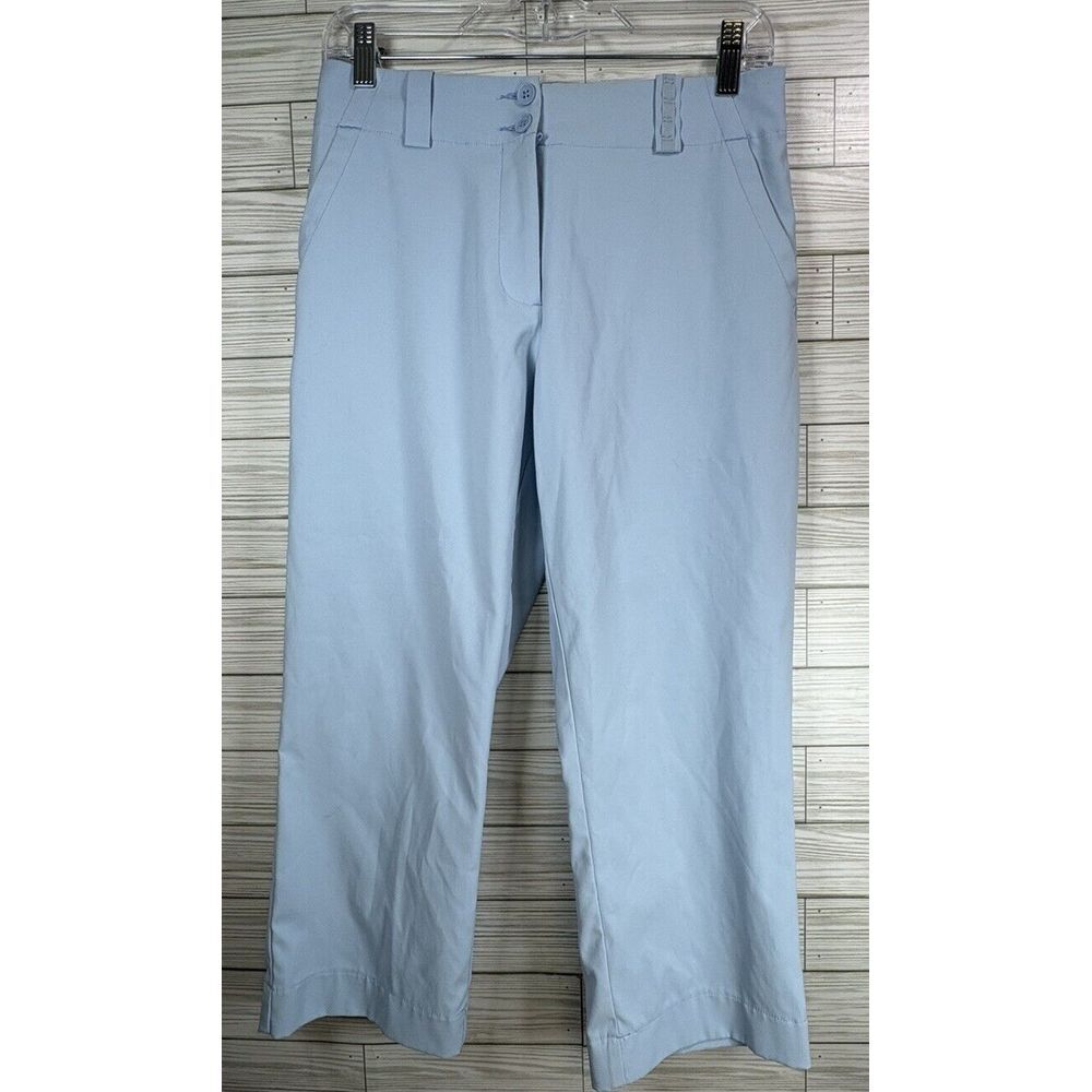 Nike Dri Fit Women's Capri Golf Pants Size 2P Baby Pink Polyester Spandex Blend
